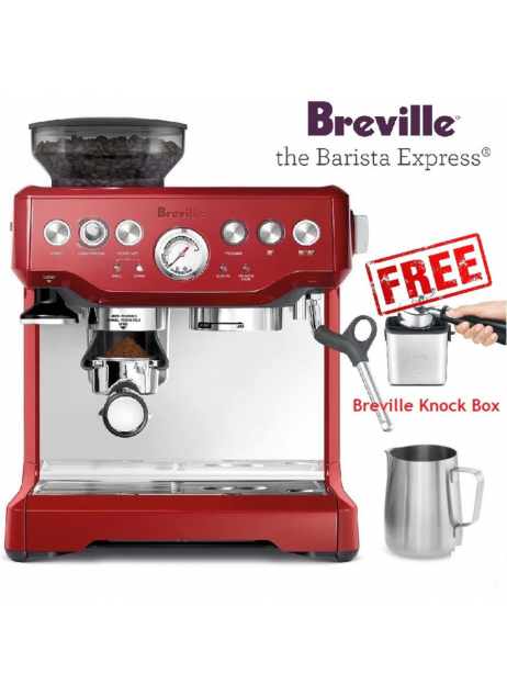 【Breville BES870 Barista Express Espresso Machine｜Red】(Free Knock Box + 500g Coffee Beans + 3 years warranty)