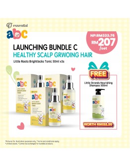 Essential abc【Launching Bundle C : Little Roots Brightlocks Tonic 50ml x3s FREE Nourishing Shampoo 500ml x1】（25/12 後發貨)