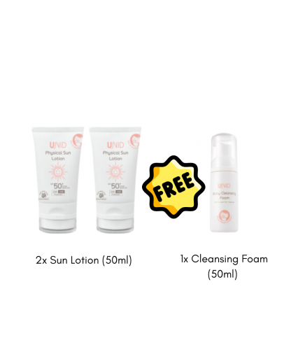 UNID【Set C - Sun Lotion 50ml x2 FREE Cleansing Foam 50ml x1 】【商家1-3天發貨】 