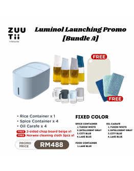 ZUUTII Bundle A【NEW LAUNCHING】油瓶*4 + 料理罐*4 + 米桶 *1 送 Norwex 3pcs + ZUUTII双面砧板【1-5天發貨】