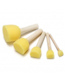 5pcs Sponge Foam Brush Set Wooden Handle Stamp Painting Tool DIY Crafts